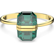 Swarovski Lucent Gold Tone Plated Green Oversized Crystal Magnetic Bangle, 5615108