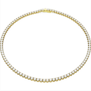 Swarovski Matrix Yellow Gold Tone Plated Round White Crystal Tennis Necklace, 5657667