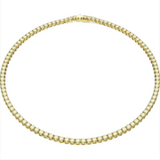 Swarovski Matrix Yellow Gold Tone Plated Round Yellow Crystal Tennis Necklace, 5661191