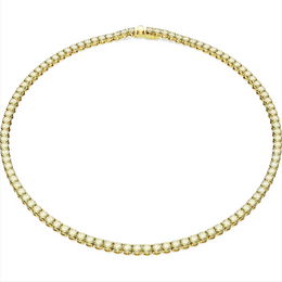 Swarovski Matrix Yellow Gold Tone Plated Round Yellow Crystal Tennis Necklace, 5661191