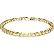 Swarovski Matrix Rhodium Plated Round Yellow Crystal Tennis Bracelet, 5648933