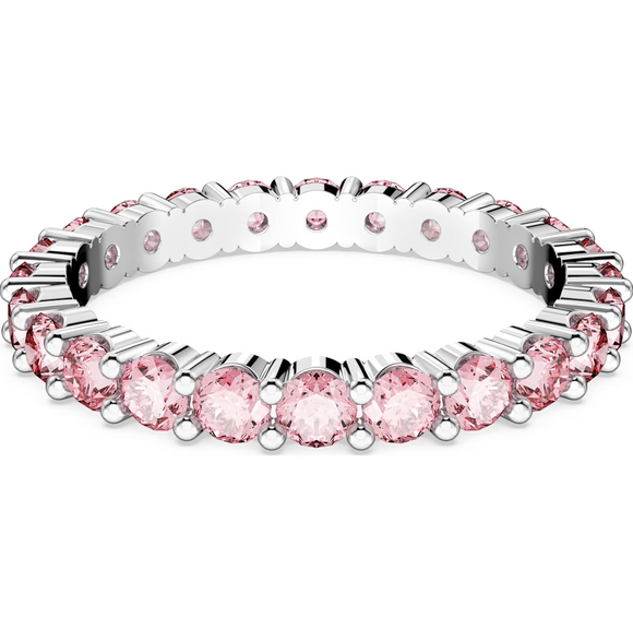 Swarovski Matrix Rhodium Plated Pink Crystal Ring 58, 5658855