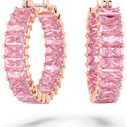 Swarovski Matrix Rhodium Plated Pink Crystal Hoop Earrings, 5657726