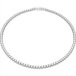 Swarovski Matrix Rhodium Plated Round White Crystal Tennis Necklace, 5661257