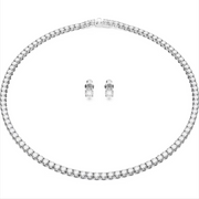 Swarovski Matrix Rhodium Plated Round White Crystal Tennis Gift Set, 5647730