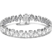 Swarovski Millenia Rhodium Plated White Crystal Pear Cut Bracelet, 5598350