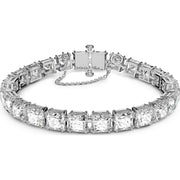 Swarovski Millenia Rhodium Plated White Crystal Square Cut Bracelet, 5599202