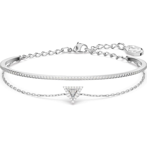 Swarovski Ortyx Rhodium Plated Large White Crystal Triangle Bracelet, 5643732