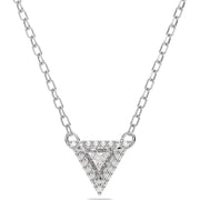 Swarovski Ortyx Rhodium Plated White Crystal Triangle Pendant, 5642983