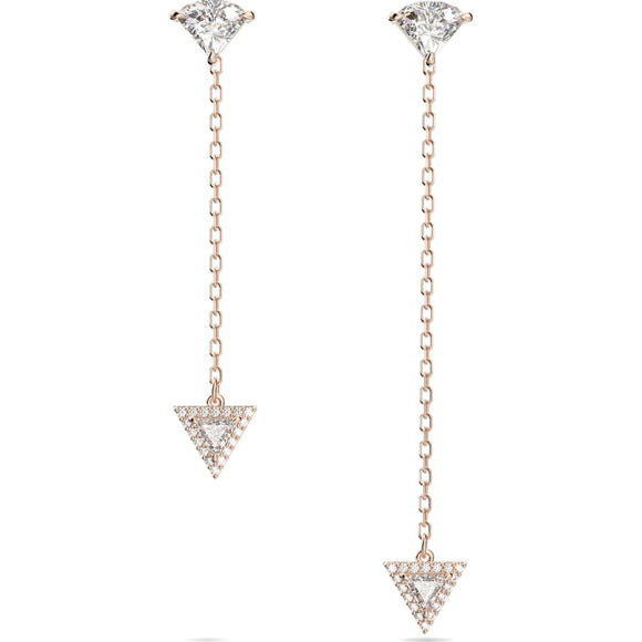 Swarovski Ortyx Rhodium Plated White Crystal Asymmetric Drop Earrings, 5643729