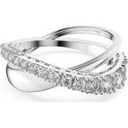 Swarovski Rhodium Plated White Crystal Twist Ring Size 50, 5572716