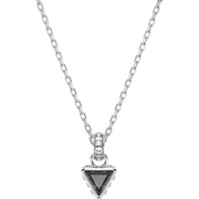 Swarovski Stilla Rhodium Plated Triangle Grey Crystal Pendant Necklace, 5648752 