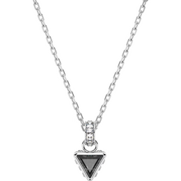 Swarovski Stilla Rhodium Plated Triangle Grey Crystal Pendant Necklace, 5648752 