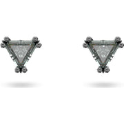 Swarovski Stilla Ruthenium Plated Black Crystal Triangle Stud Earrings, 5639137
