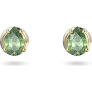 Swarovski Stilla Yellow Gold Tone Plated Green Crystal Stud Earrings, 5639120