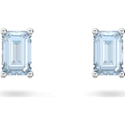 Swarovski Stilla Rhodium Plated Blue Crystal Stud Earrings, 5639134