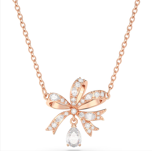 Swarovski Volta Rose Gold Tone Plated Large Octagon White Crystal Necklace, 5656741