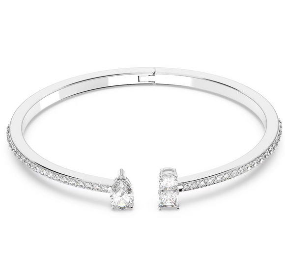 Swarovski Attract Rhodium Plated White Crystal Mixed Cuts Cuff 5556912