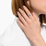 Swarovski Attract Rhodium Plated White Crystal Pear Cut Ring, 5572658_3.