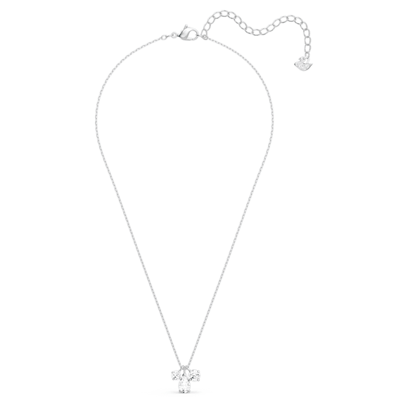 Swarovski Attract Rhodium Plated White Crystal Three Stone Pendant, 5571077_2.