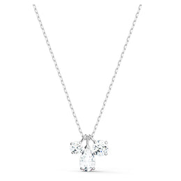 Swarovski Attract Rhodium Plated White Crystal Three Stone Pendant, 5571077.