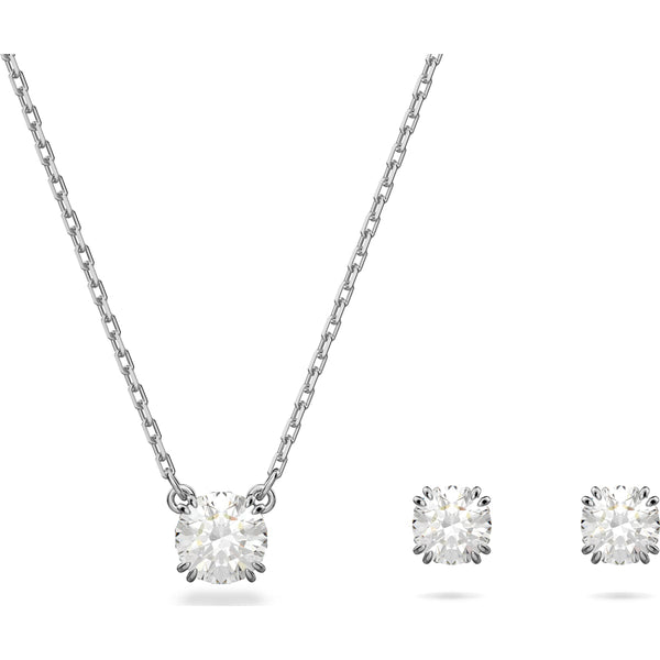 Swarovski Constella Rhodium Plated White Crystal Necklace Earring Set, 5647663