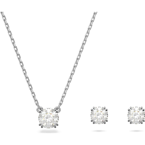 Swarovski Constella Rhodium Plated White Crystal Necklace Earring Set, 5647663
