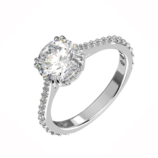 Swarovski Constella Rhodium Plated White Crystal Pave Ring Size 52