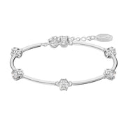 Swarovski Constella Rhodium Plated White Crystal Round Cut Bracelet 5641680