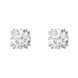 Swarovski Constella Rhodium Plated White Crystal Solitaire Stud Earrings