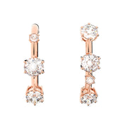 Swarovski Constella Rose Gold Tone Plated White Crystal Ear Cuff Earrings 5620130