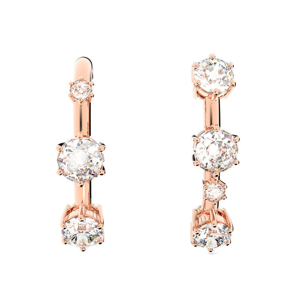 Swarovski Constella Rose Gold Tone Plated White Crystal Ear Cuff Earrings 5620130