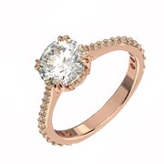 Swarovski Constella Rose Gold Tone Plated White Crystal Pave Cocktail Ring Size 55