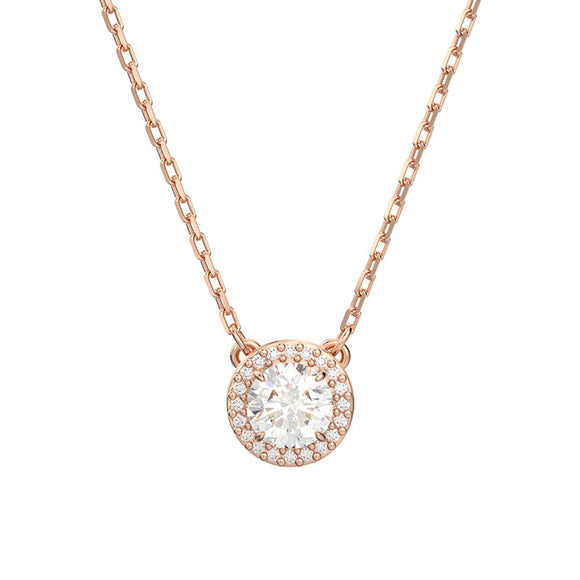 Swarovski Constella Rose Gold Tone Plated White Crystal Pave Pendant 5636272