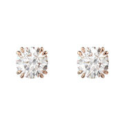 Swarovski Constella Rose Gold Tone Plated White Crystal Solitaire Stud Earrings, 5638801