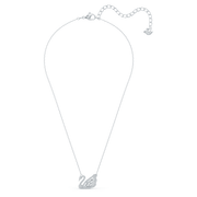 Swarovski Dancing Swan Rhodium Plated White Crystal Necklace, 5514421_2.