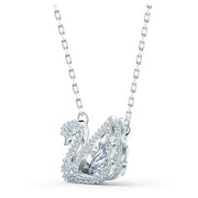 Swarovski Dancing Swan Rhodium Plated White Crystal Necklace, 5514421_4.