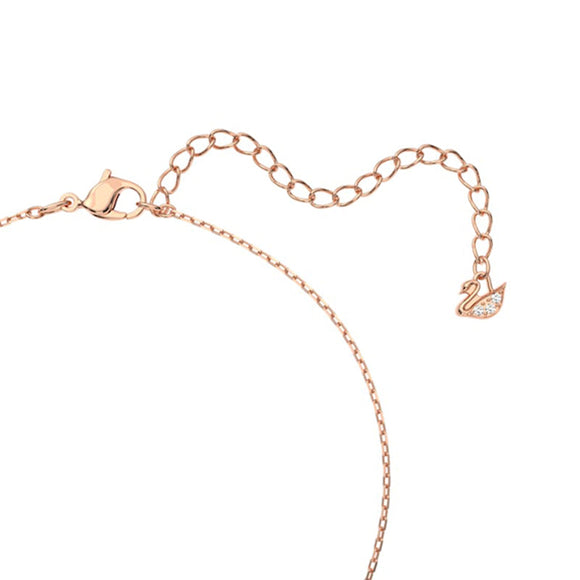 Swarovski Dazzling Swan Rose Gold Tone Plated Pink Crystal Swan Necklace, 5469989.