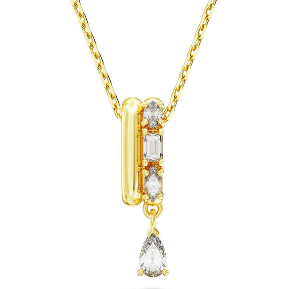 Swarovski Dextera Gold Tone Plated Mixed Cut White Crystal Necklace