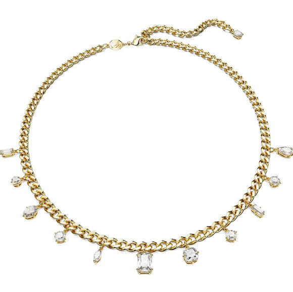 Swarovski Dextera Gold Tone Plated Mixed Cut White Crystal Necklace