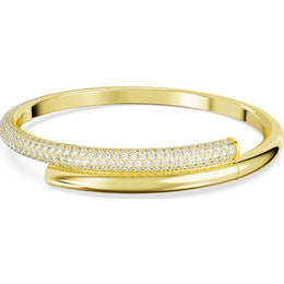 Swarovski Dextera Gold Tone Plated White Crystal Bangle (M)