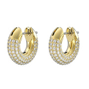 Swarovski Dextera Gold Tone Plated White Crystal Pave Hoop Earrings, 5636530