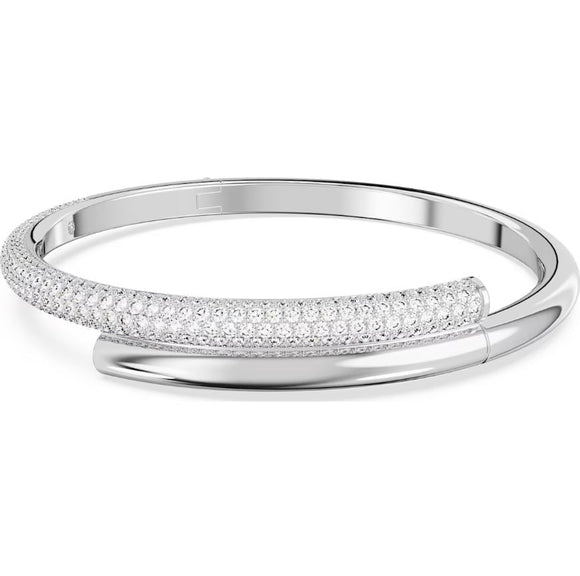 Swarovski Dextera Rhodium Plated White Crystal Bangle