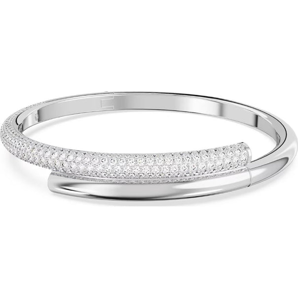 Swarovski Dextera Rhodium Plated White Crystal Bangle
