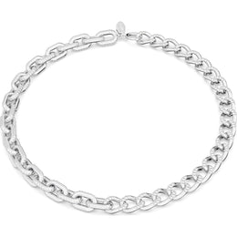 Swarovski Dextera Rhodium Plated White Crystal Mixed Links Necklace 5655437