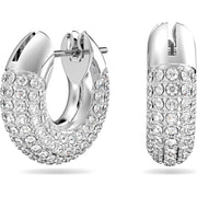 Swarovski Dextera Rhodium Plated White Crystal Small Hoop Earrings, 5618306