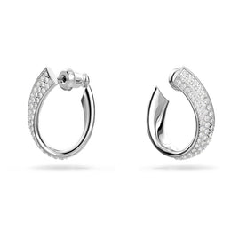 Swarovski Exist Rhodium Plated White Crystal Small Hoop Earrings, 5637563_2.