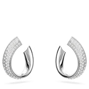 Swarovski Exist Rhodium Plated White Crystal Small Hoop Earrings, 5637563.