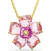 Swarovski Florere Gold Tone Plated Pink Crystal Necklace 5650569