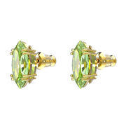 Swarovski Gema Gold Tone Plated Green Kite Cut Crystal Stud Earrings, 5614453.